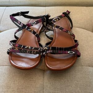 Indigo Women's Strappy Sandals - Black and Pink